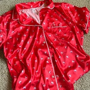 Victoria Secret 2 piece pajama. Very light in weight. Size XL. Red/white/ pink
